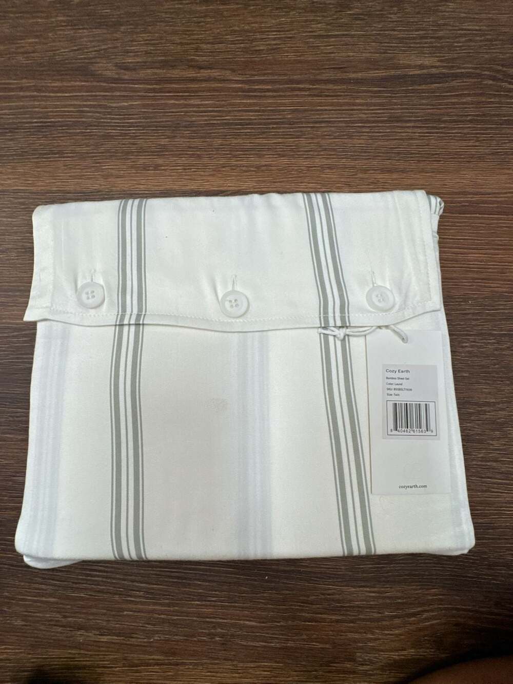 Cozy Earth Bamboo Sheet Set in Laurel Stripe, Twin/Twin XL